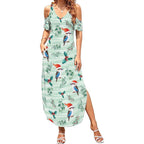 Australia Christmas Summer Maxi Dress Aussie Kookaburra Watercolor Seamless Style - Aussie Hoodie