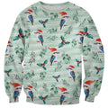 Australia Christmas Sweatshirt Aussie Kookaburra Watercolor Seamless Style - Aussie Hoodie
