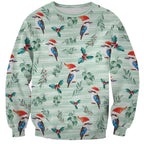 Australia Christmas Sweatshirt Aussie Kookaburra Watercolor Seamless Style - Aussie Hoodie