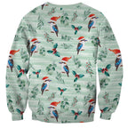 Australia Christmas Sweatshirt Aussie Kookaburra Watercolor Seamless Style - Aussie Hoodie