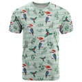 Australia Christmas T Shirt Aussie Kookaburra Watercolor Seamless Style - Aussie Hoodie