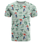 Australia Christmas T Shirt Aussie Kookaburra Watercolor Seamless Style - Aussie Hoodie