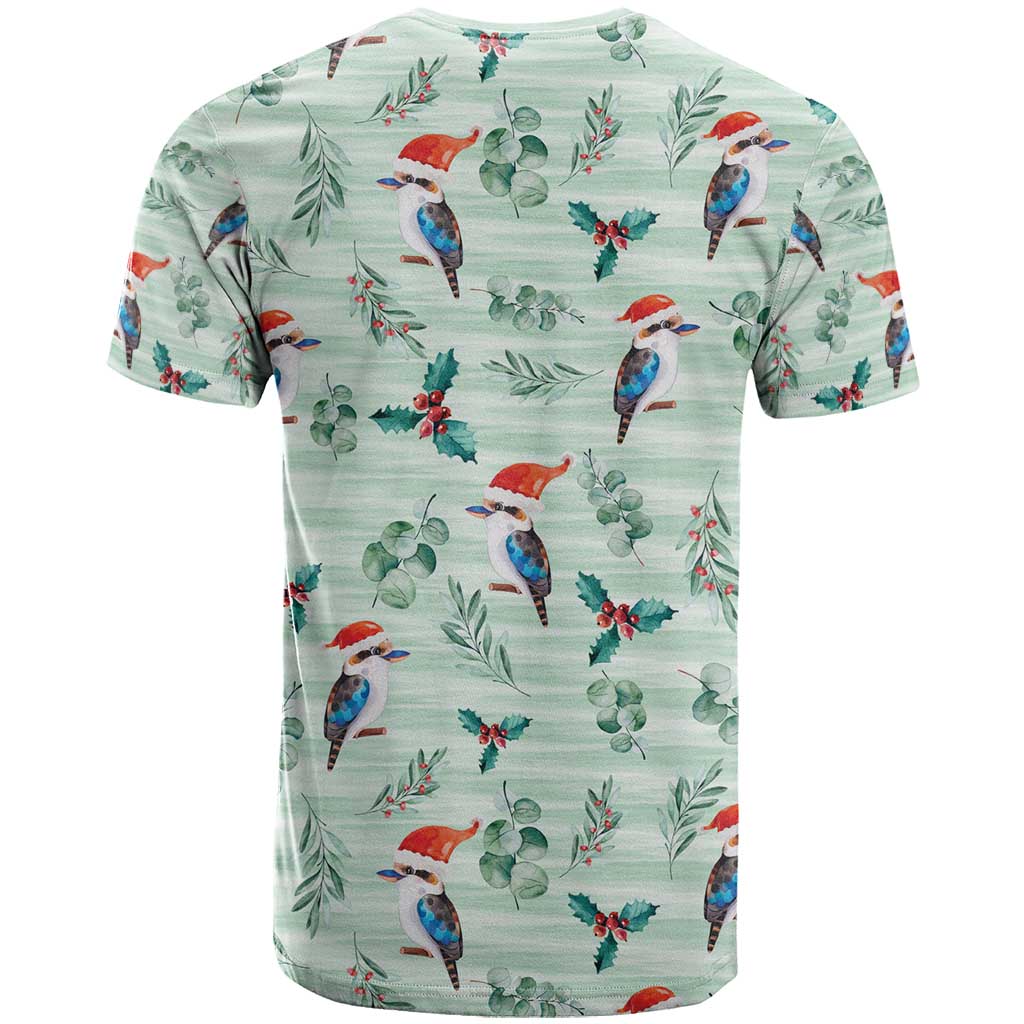 Australia Christmas T Shirt Aussie Kookaburra Watercolor Seamless Style - Aussie Hoodie