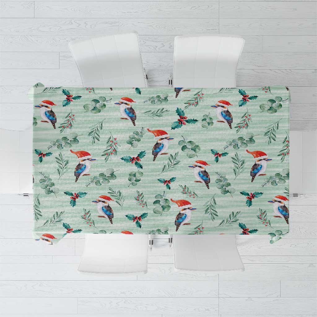 Australia Christmas Tablecloth Aussie Kookaburra Watercolor Seamless Style - Aussie Hoodie