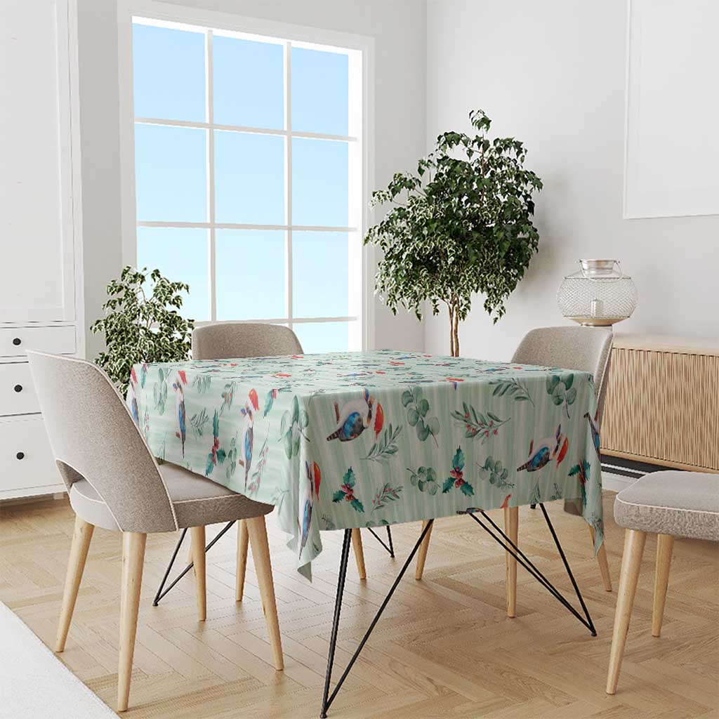 Australia Christmas Tablecloth Aussie Kookaburra Watercolor Seamless Style - Aussie Hoodie