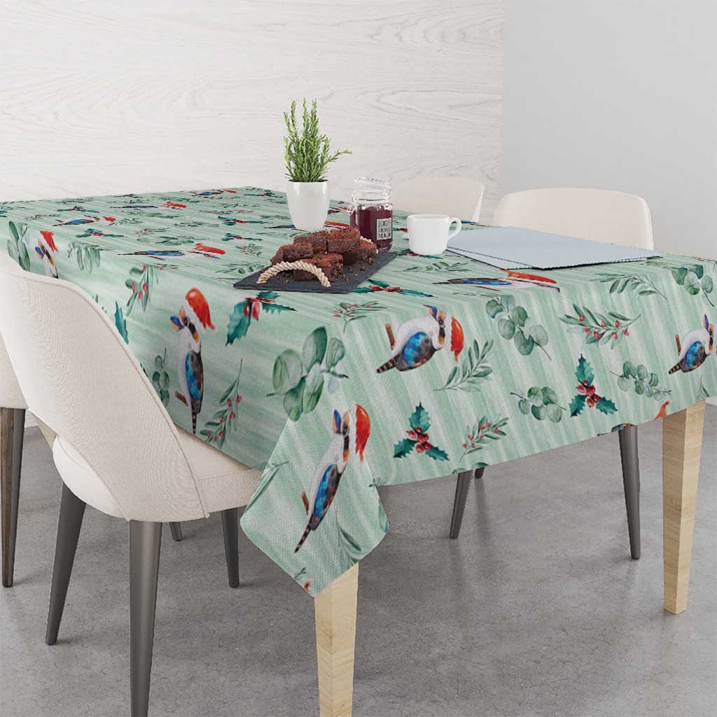 Australia Christmas Tablecloth Aussie Kookaburra Watercolor Seamless Style - Aussie Hoodie