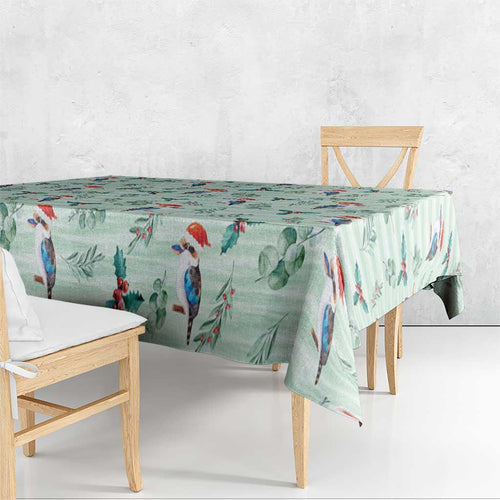 Australia Christmas Tablecloth Aussie Kookaburra Watercolor Seamless Style - Aussie Hoodie