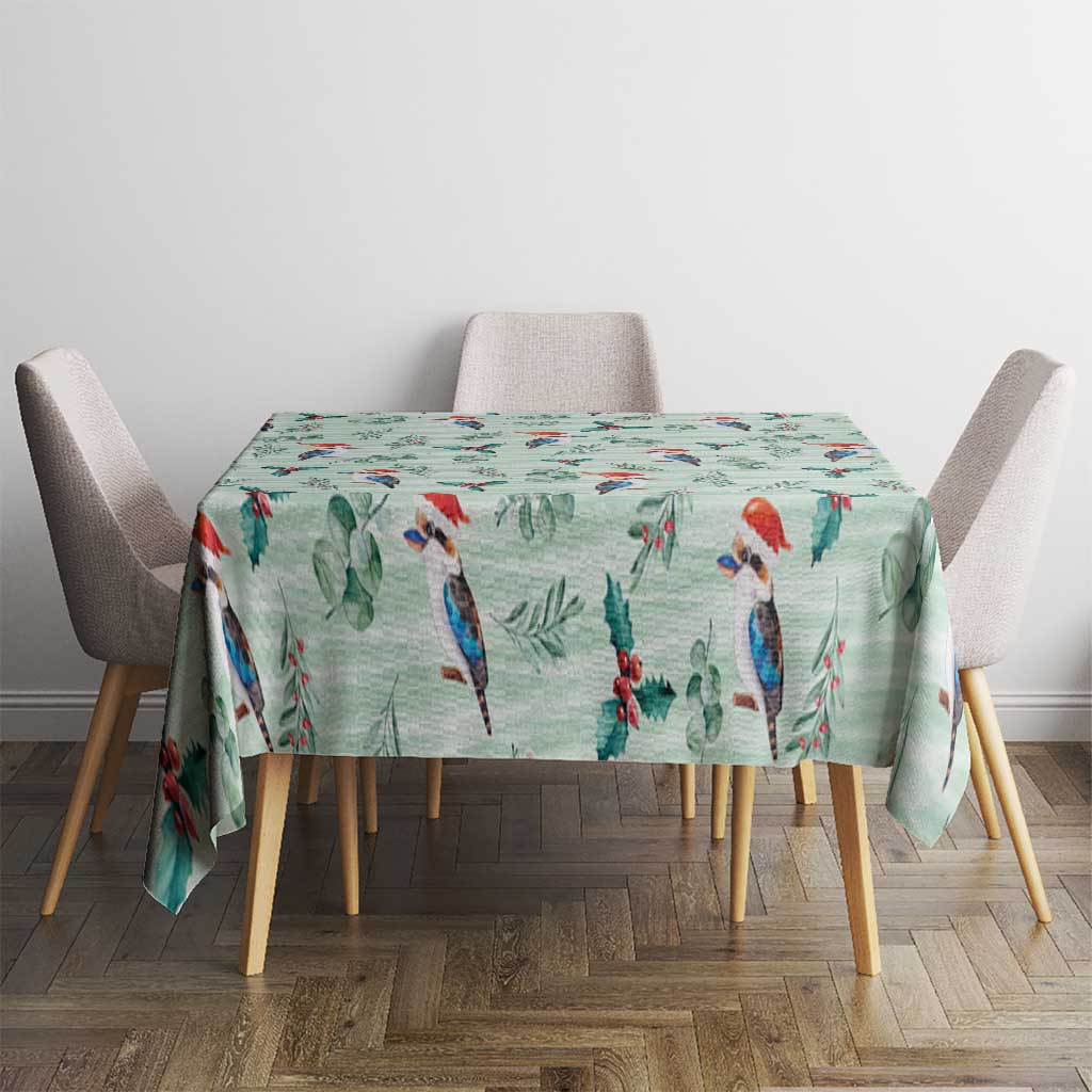 Australia Christmas Tablecloth Aussie Kookaburra Watercolor Seamless Style - Aussie Hoodie