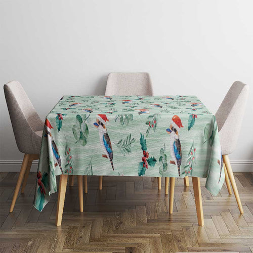 Australia Christmas Tablecloth Aussie Kookaburra Watercolor Seamless Style - Aussie Hoodie