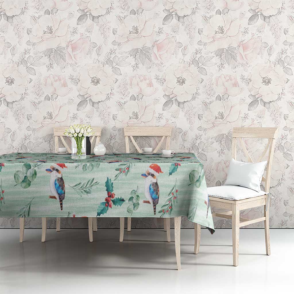 Australia Christmas Tablecloth Aussie Kookaburra Watercolor Seamless Style - Aussie Hoodie