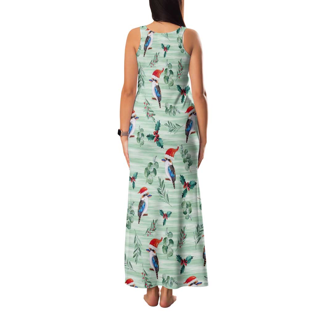 Australia Christmas Tank Maxi Dress Aussie Kookaburra Watercolor Seamless Style - Aussie Hoodie