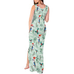 Australia Christmas Tank Maxi Dress Aussie Kookaburra Watercolor Seamless Style - Aussie Hoodie