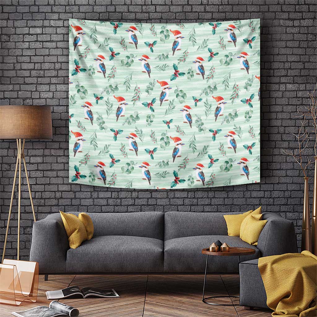 Australia Christmas Tapestry Aussie Kookaburra Watercolor Seamless Style - Aussie Hoodie
