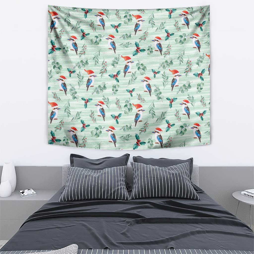Australia Christmas Tapestry Aussie Kookaburra Watercolor Seamless Style - Aussie Hoodie