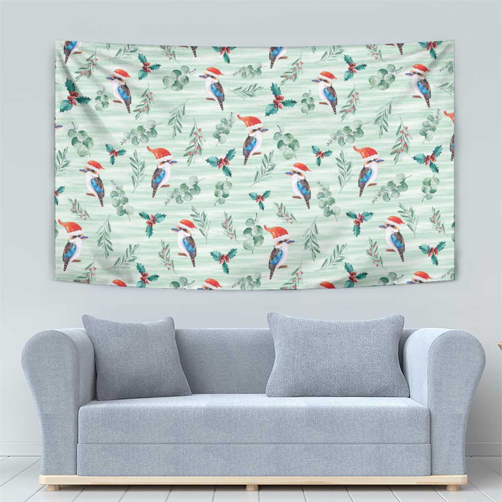Australia Christmas Tapestry Aussie Kookaburra Watercolor Seamless Style - Aussie Hoodie