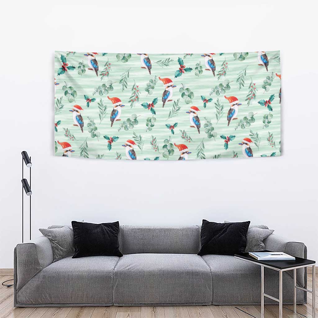Australia Christmas Tapestry Aussie Kookaburra Watercolor Seamless Style - Aussie Hoodie