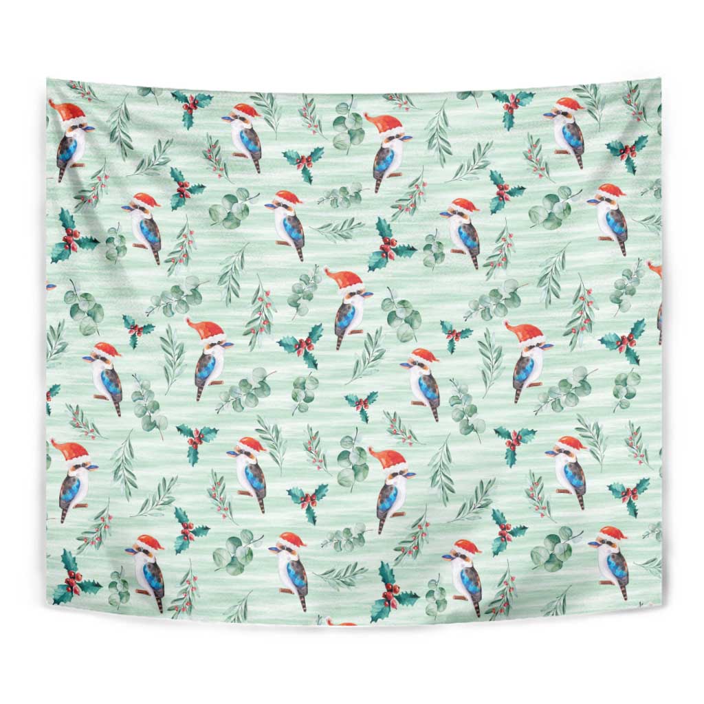 Australia Christmas Tapestry Aussie Kookaburra Watercolor Seamless Style - Aussie Hoodie