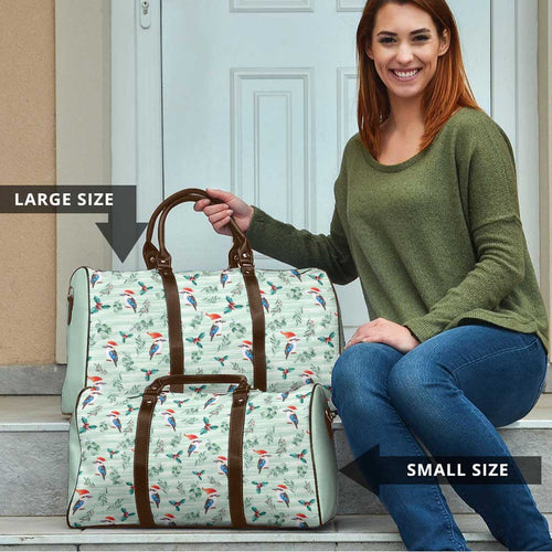 Australia Christmas Travel Bag Aussie Kookaburra Watercolor Seamless Style - Aussie Hoodie