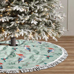 Australia Christmas Tree Skirt Aussie Kookaburra Watercolor Seamless Style - Aussie Hoodie