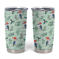 Australia Christmas Tumbler Cup Aussie Kookaburra Watercolor Seamless Style - Aussie Hoodie
