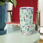 Australia Christmas Tumbler Cup Aussie Kookaburra Watercolor Seamless Style - Aussie Hoodie