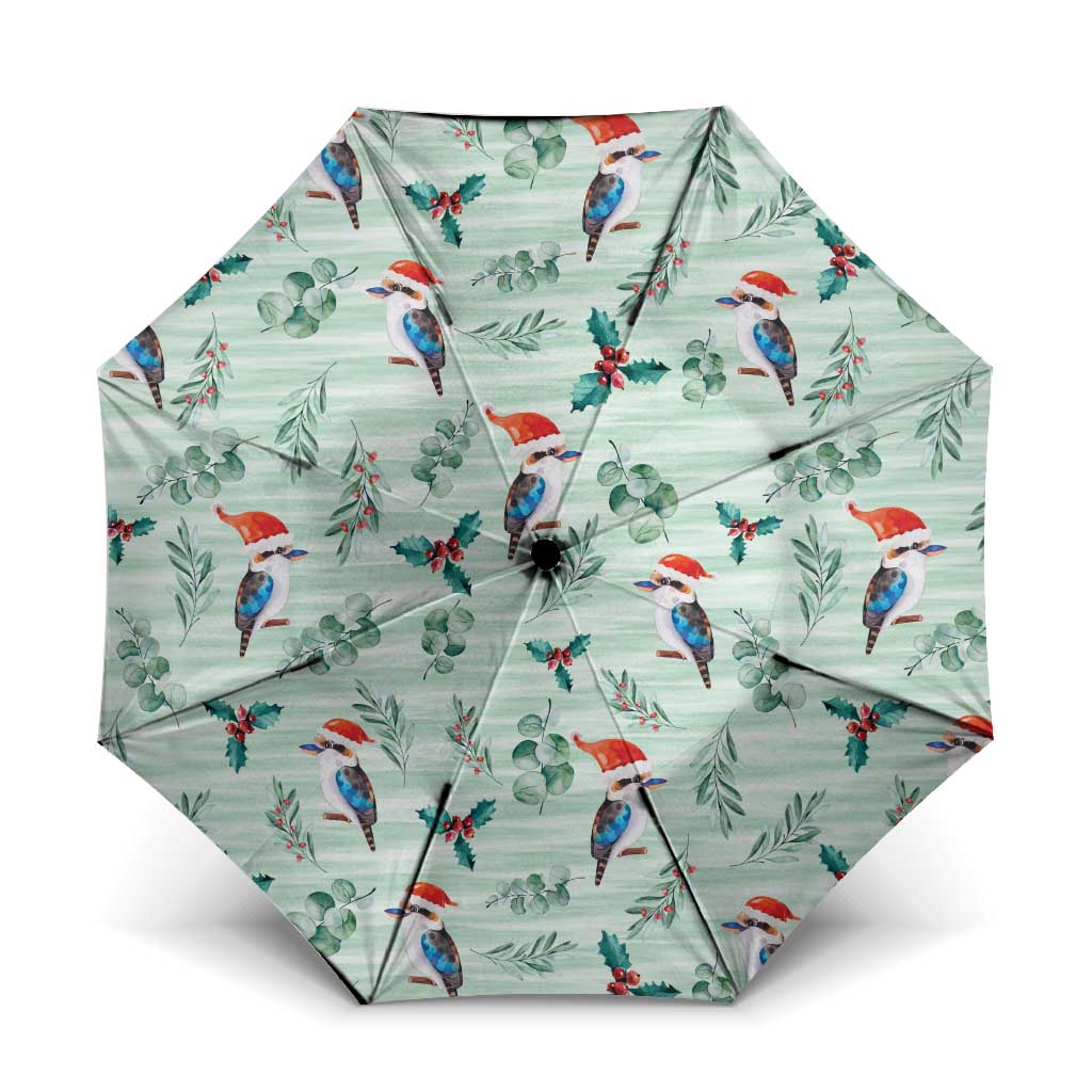 Australia Christmas Umbrella Aussie Kookaburra Watercolor Seamless Style - Aussie Hoodie