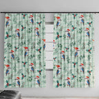 Australia Christmas Window Curtain Aussie Kookaburra Watercolor Seamless Style - Aussie Hoodie