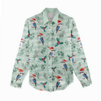 Australia Christmas Women Casual Shirt Aussie Kookaburra Watercolor Seamless Style - Aussie Hoodie