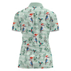 Australia Christmas Women Polo Shirt Aussie Kookaburra Watercolor Seamless Style - Aussie Hoodie