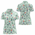 Australia Christmas Women Polo Shirt Aussie Kookaburra Watercolor Seamless Style - Aussie Hoodie