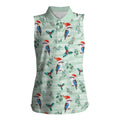 Australia Christmas Women Sleeveless Polo Shirt Aussie Kookaburra Watercolor Seamless Style - Aussie Hoodie
