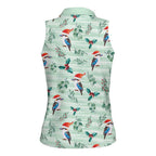 Australia Christmas Women Sleeveless Polo Shirt Aussie Kookaburra Watercolor Seamless Style - Aussie Hoodie