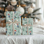 Australia Christmas Wrapping Paper Aussie Kookaburra Watercolor Seamless Style - Aussie Hoodie