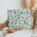 Australia Christmas Wrapping Paper Aussie Kookaburra Watercolor Seamless Style - Aussie Hoodie