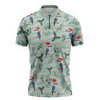 Australia Christmas Zipper Polo Shirt Aussie Kookaburra Watercolor Seamless Style - Aussie Hoodie