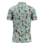Australia Christmas Zipper Polo Shirt Aussie Kookaburra Watercolor Seamless Style - Aussie Hoodie