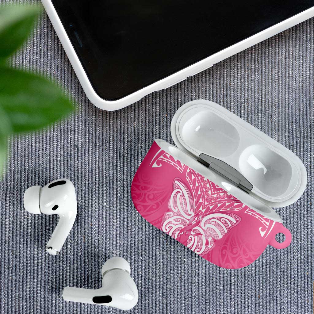 New Zealand Breast Cancer Awareness AirPods Case Maori Butterfly Pink Ribbon - Aussie Hoodie