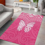 New Zealand Breast Cancer Awareness Area Rug Maori Butterfly Pink Ribbon - Aussie Hoodie