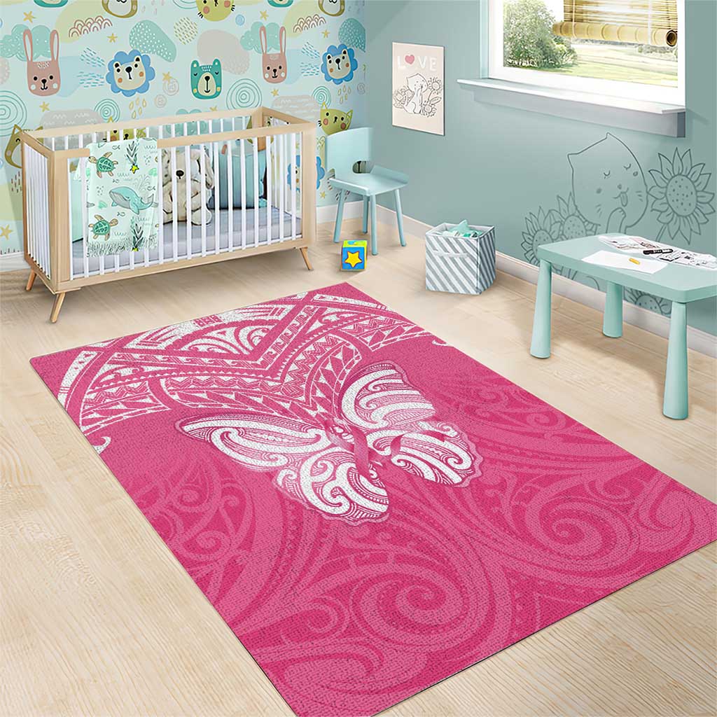 New Zealand Breast Cancer Awareness Area Rug Maori Butterfly Pink Ribbon - Aussie Hoodie