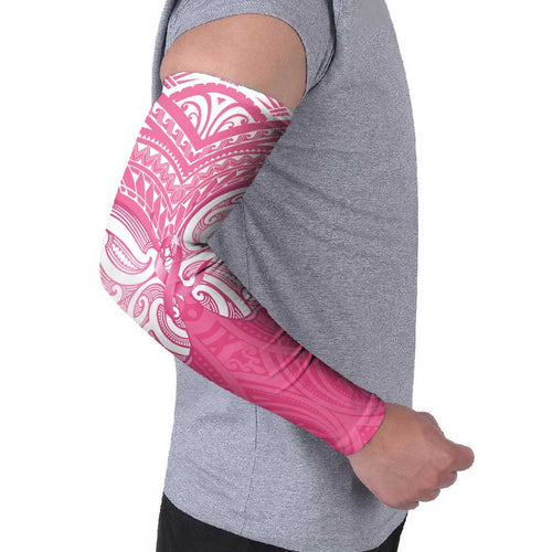 New Zealand Breast Cancer Awareness Arm Sleeves Maori Butterfly Pink Ribbon - Aussie Hoodie