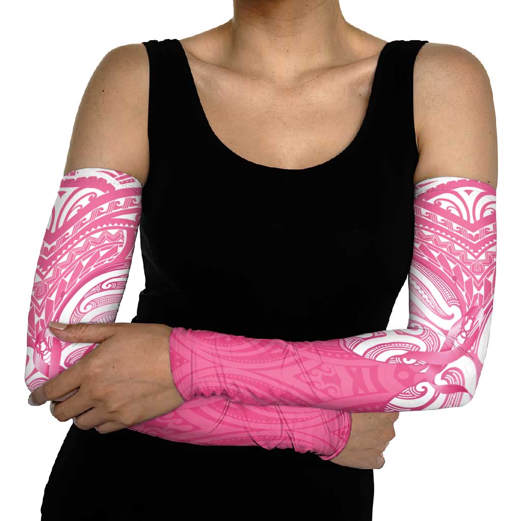 New Zealand Breast Cancer Awareness Arm Sleeves Maori Butterfly Pink Ribbon - Aussie Hoodie