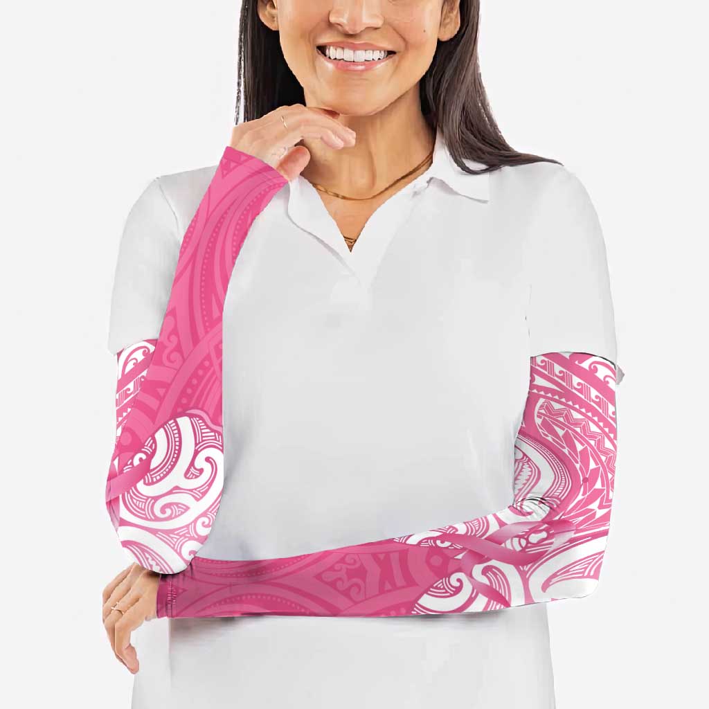 New Zealand Breast Cancer Awareness Arm Sleeves Maori Butterfly Pink Ribbon - Aussie Hoodie