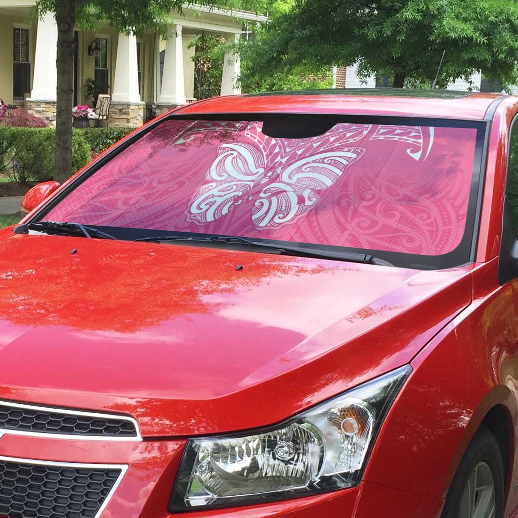 New Zealand Breast Cancer Awareness Auto Sun Shade Maori Butterfly Pink Ribbon - Aussie Hoodie