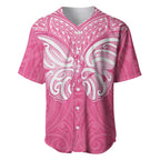 New Zealand Breast Cancer Awareness Baseball Jersey Maori Butterfly Pink Ribbon - Aussie Hoodie