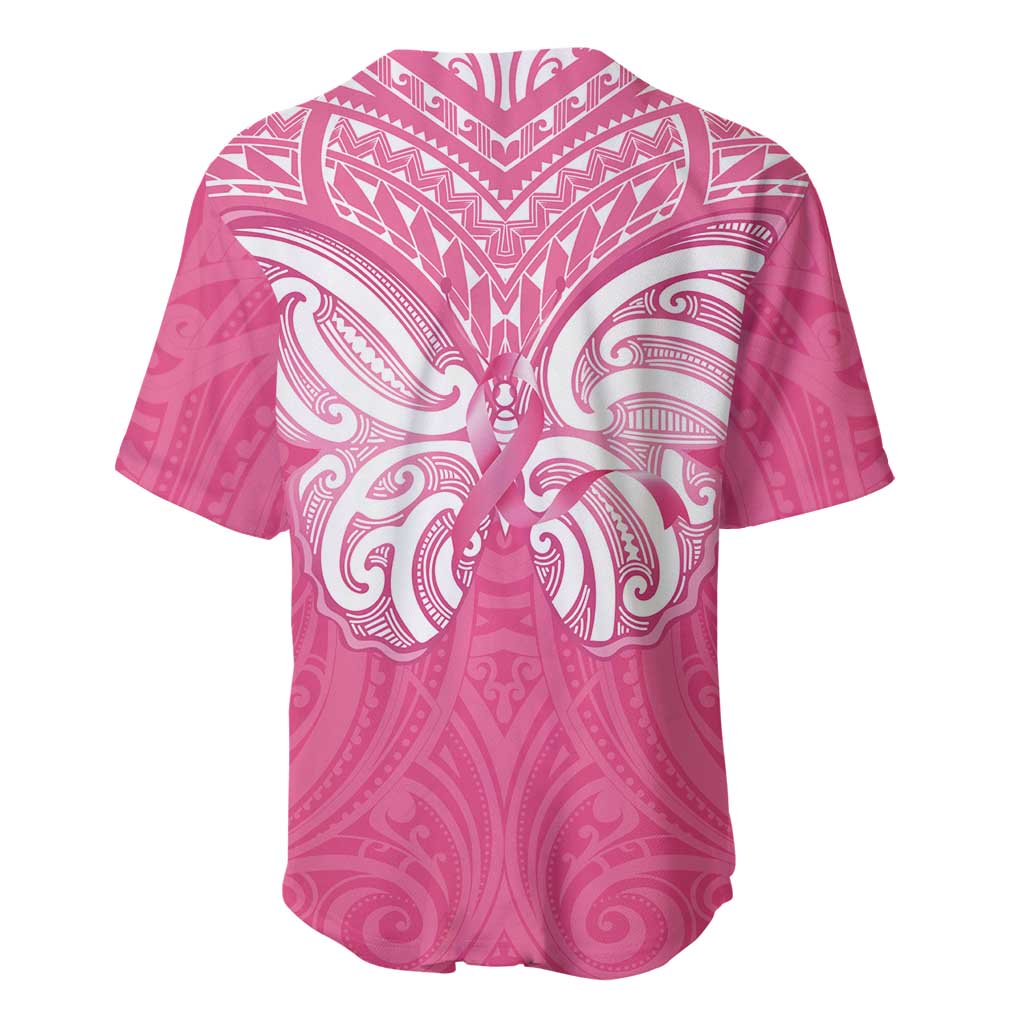 New Zealand Breast Cancer Awareness Baseball Jersey Maori Butterfly Pink Ribbon - Aussie Hoodie