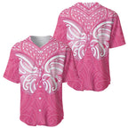 New Zealand Breast Cancer Awareness Baseball Jersey Maori Butterfly Pink Ribbon - Aussie Hoodie