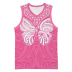 New Zealand Breast Cancer Awareness Basketball Jersey Maori Butterfly Pink Ribbon - Aussie Hoodie