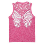 New Zealand Breast Cancer Awareness Basketball Jersey Maori Butterfly Pink Ribbon - Aussie Hoodie