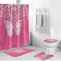 New Zealand Breast Cancer Awareness Bathroom Set Maori Butterfly Pink Ribbon - Aussie Hoodie