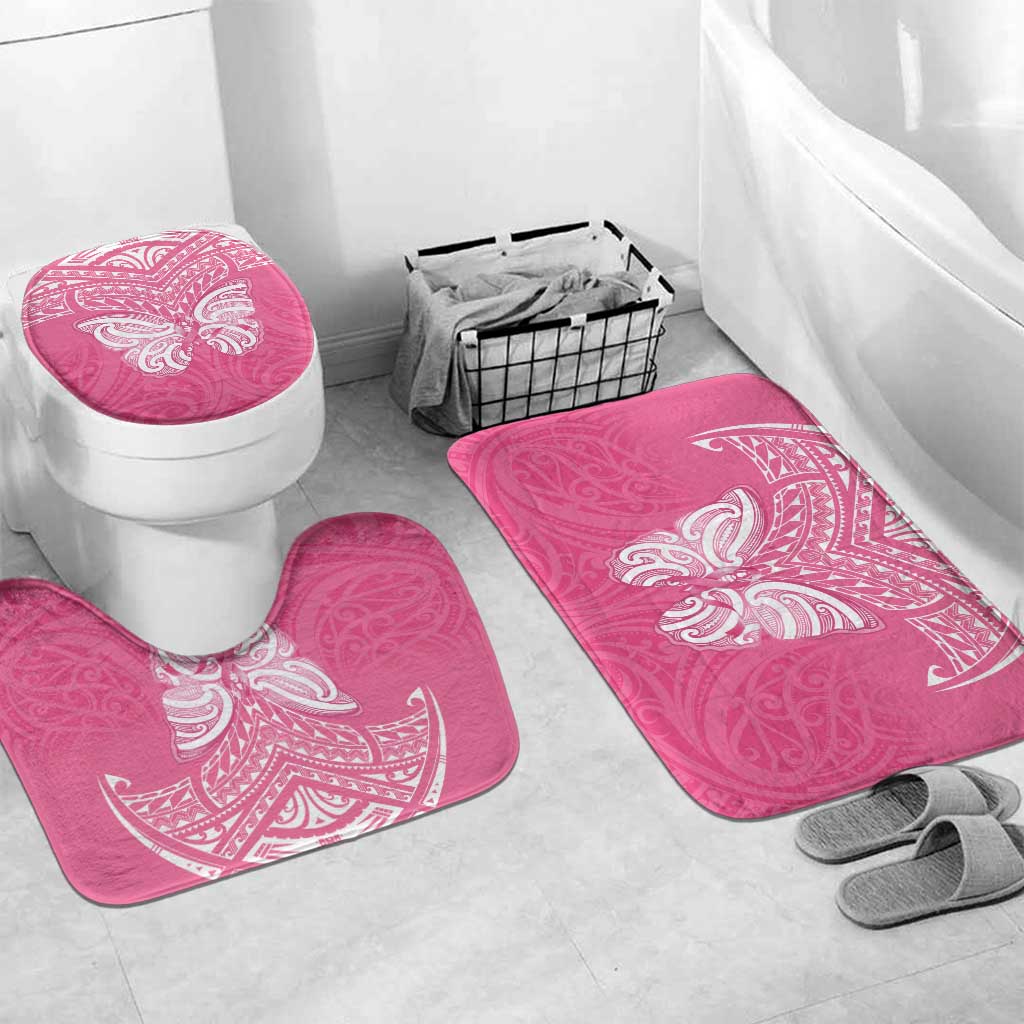New Zealand Breast Cancer Awareness Bathroom Set Maori Butterfly Pink Ribbon - Aussie Hoodie